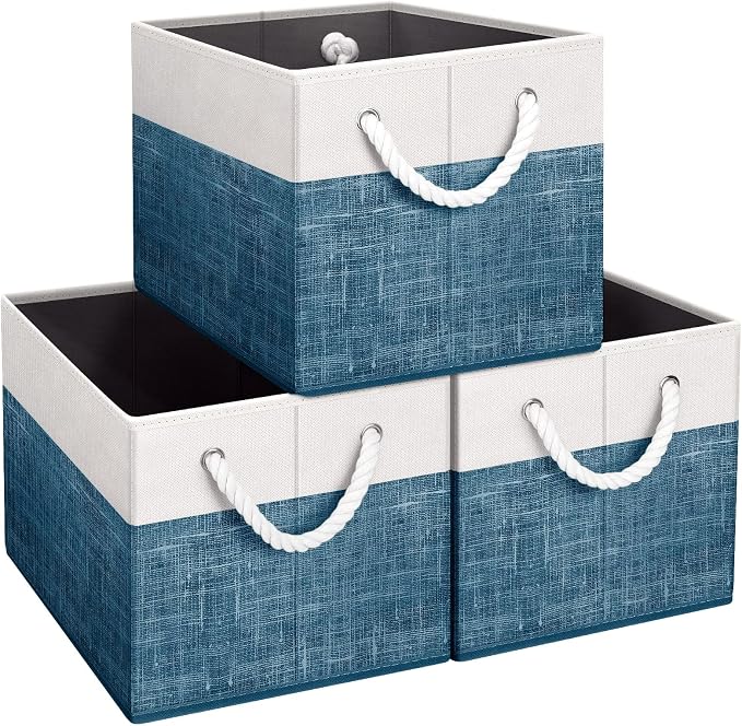 Storage Bins 3-Pack, Foldable Storage Baskets by Fabtotes