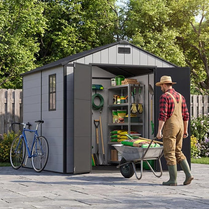 Patiowell 8x8 FT Resin Outdoor Storage Shed - Image 2