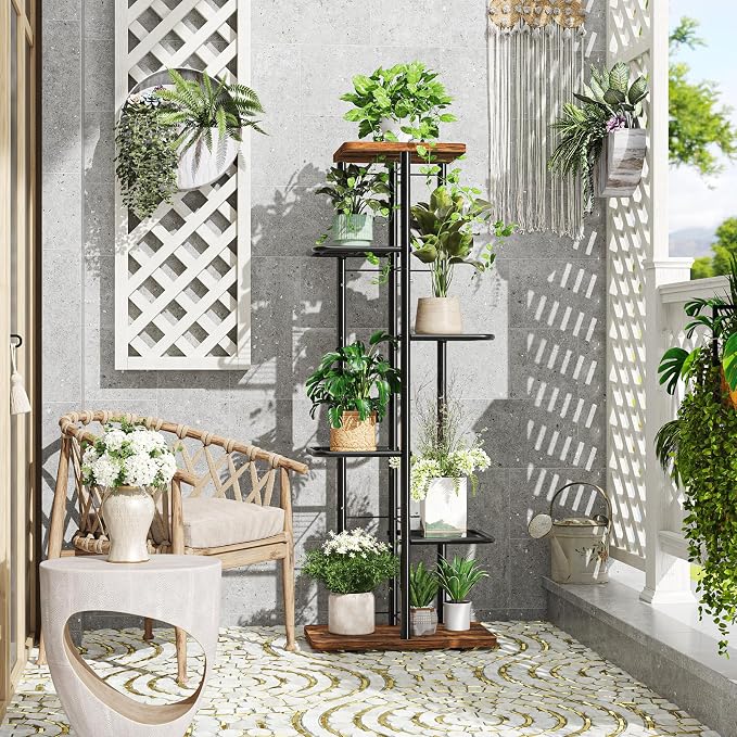 Simple Trending Plant Stand Indoor Outdoor, 6 Tier Plant Shelf, Tall Corner - Image 7