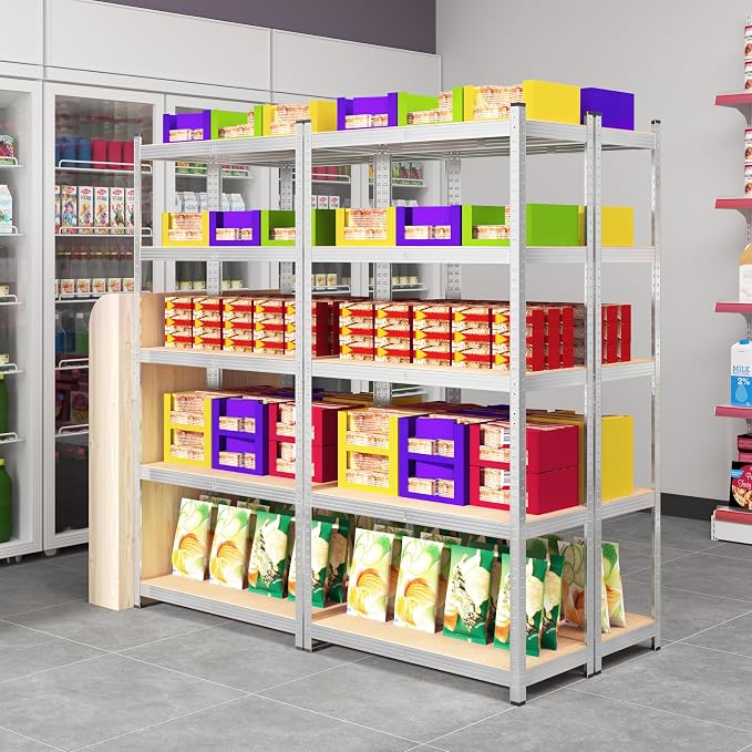 Topeakmart 5-Tier Utility Shelves, Metal Storage Shelves Unit Adjustable Garage - Image 2