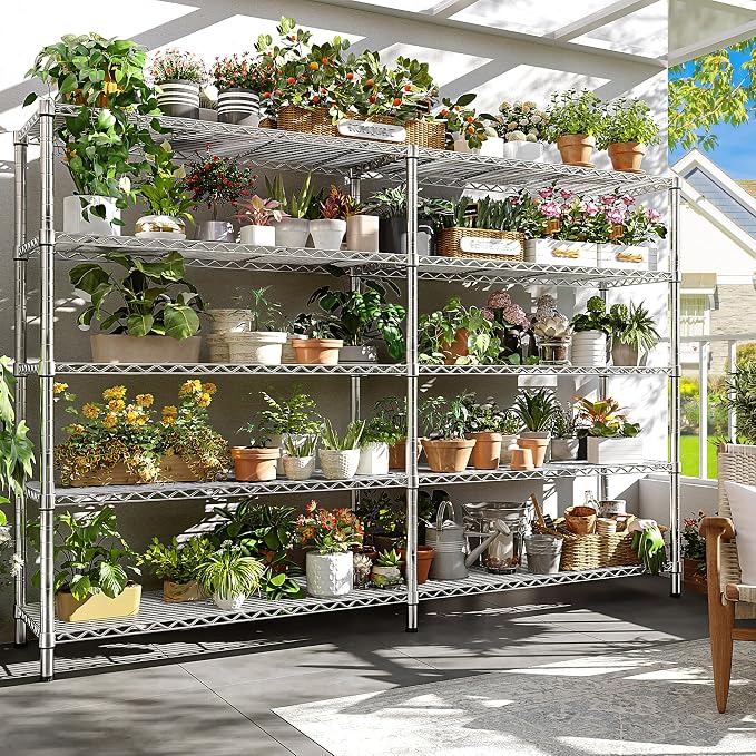 REIBII 69.8" W Storage Shelves 1510LBS Wire Shelving Unit 5 Tier Metal Shelving - Image 8