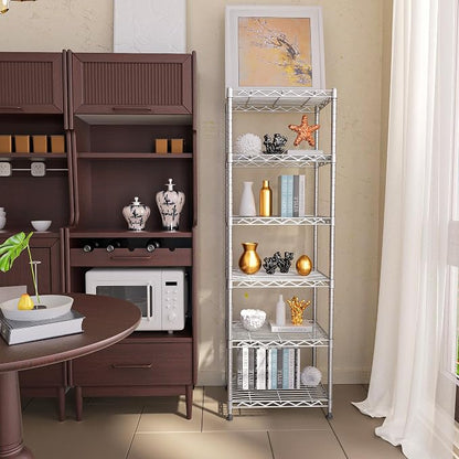 GIOTORENT 6-Tier Storage Shelves Standing Shelving Metal Units, Adjustable - Image 4