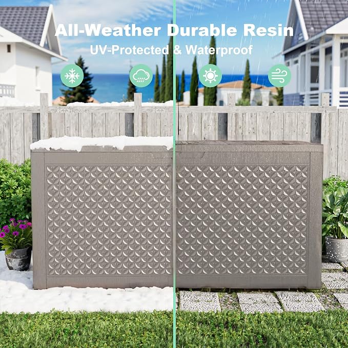 New 100 Gallon Outdoor Storage Box, Resin Deck Boxes Waterproof, Indoor Outdoor - Image 6