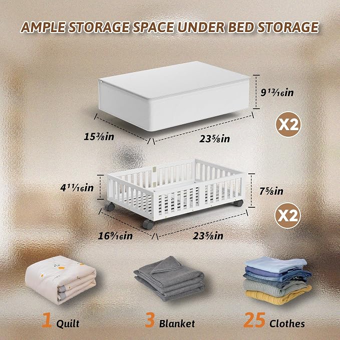 Bamboo Under Bed Storage Containers - Image 2