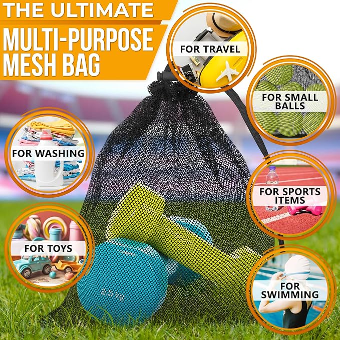 5 Pcs Small Mesh Bag Bulk, 11.8" x 7.48", Breathable Nylon | Reusable Small - Image 5