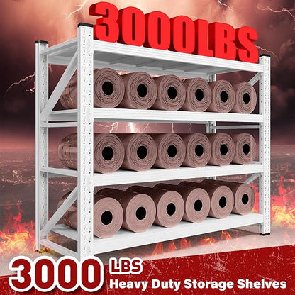 48" Wide Heavy Duty Garage Shelving Units, 3000LBS 24 Deep Storage Shelves - Image 3