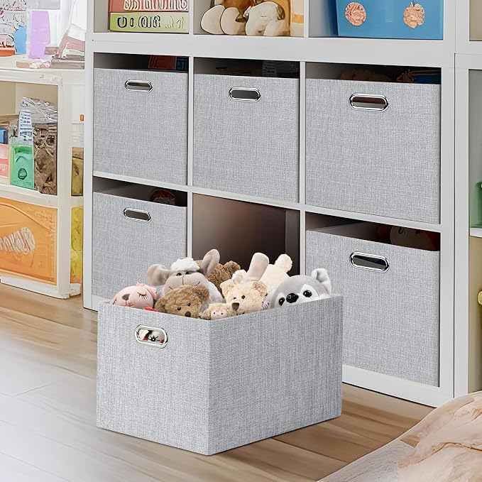Posprica Closet Organizers and Storage, 4 Pack Large Linen Storage Bins - Image 2
