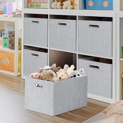 Posprica Closet Organizers and Storage, 4 Pack Large Linen Storage Bins - Image 2