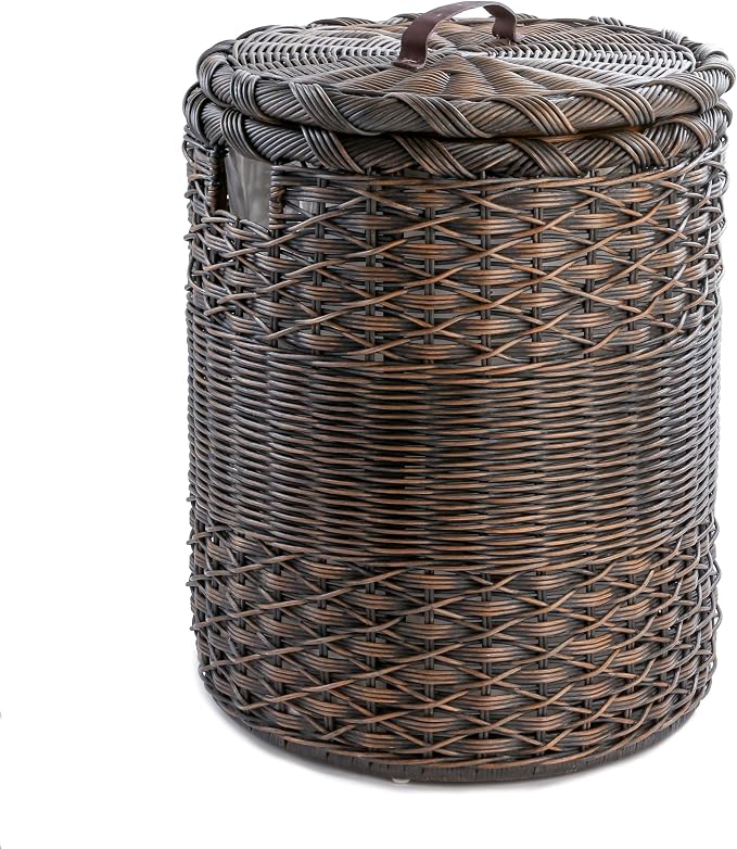 The Basket Lady Round Wicker Laundry Hamper, Extra Large, 23 in Dia x 28 in H by TheBasketLady