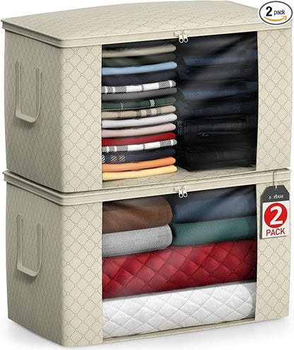 Sorbus Foldable Storage Bag Organizers, Large Clear Window & Carry Handles by Sorbus