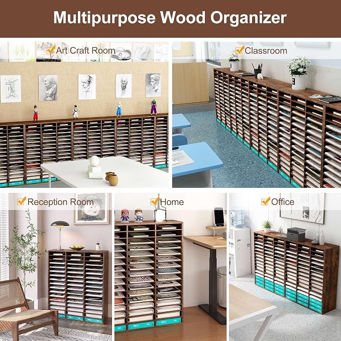 TQVAI Literature Organizer, Heavy Duty 48 Compartments Countertop Mail Organizer - Image 7