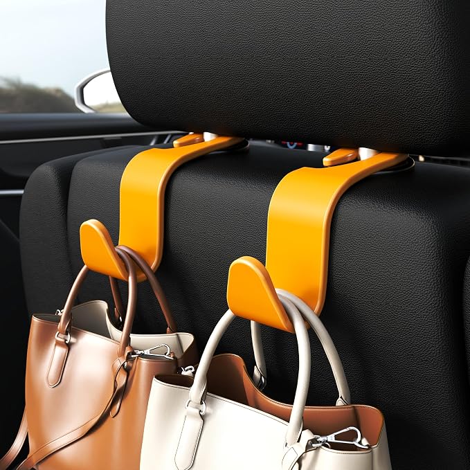 Amooca Car Seat Headrest Hook 4 Pack Hanger Universal Vehicle Car Storage - Image 2