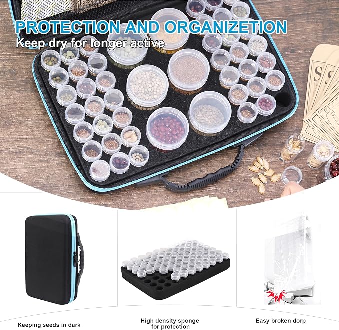 48 Slots Seed Storage Organizer Box, Garden Vegetable Plant Flower Seeds Saving - Image 6
