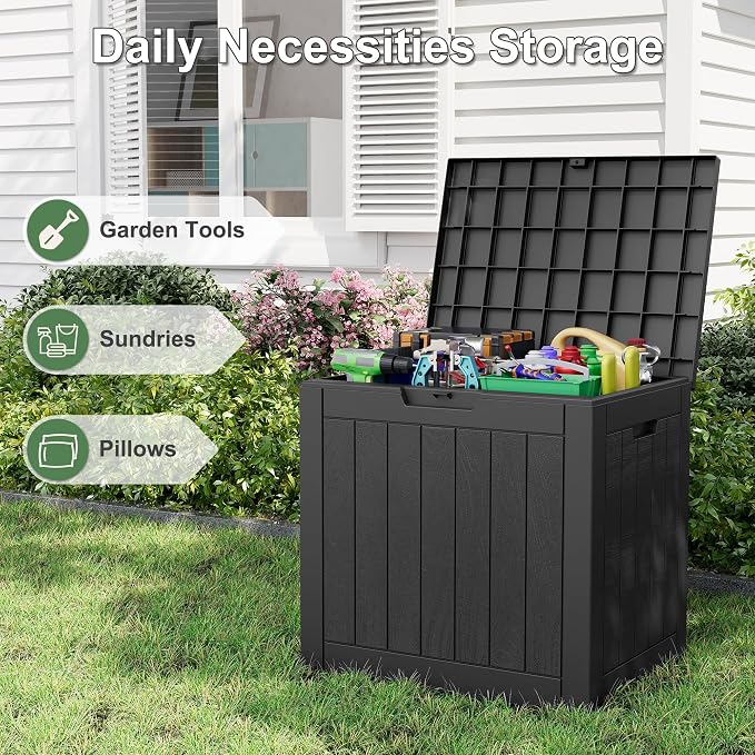 KAMABOKO 32 Gallon Outdoor Storage Box 2 Pack All-Weather Deck Box - Image 5