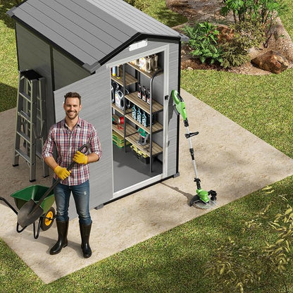 GVDV 4×6FT Outdoor Resin Plastic Storage Shed - Image 7