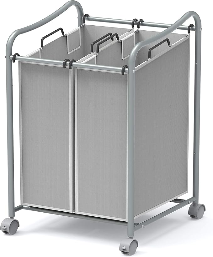 Simple Houseware 2-Bag Heavy Duty Rolling Laundry Sorter Cart by SimpleHouseware