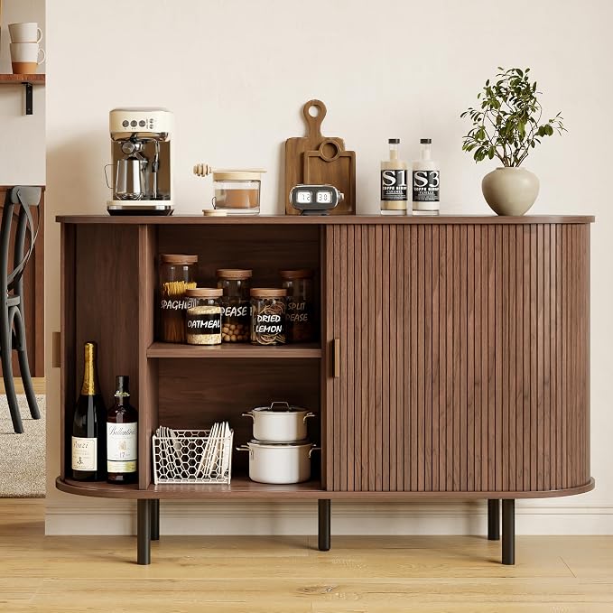 Buffet Sideboard Cabinet with Storage, Modern Accent Coffee Bar Console Table - Image 8