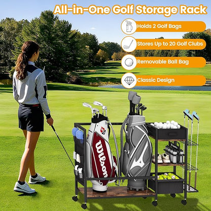 Golf Bag Storage Organizer for Garage, Golf Organizer - Image 2