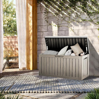 TARKARI 80 Gallon Lockable Resin Deck Box, Waterproof & UV-Resistant Outdoor - Image 4