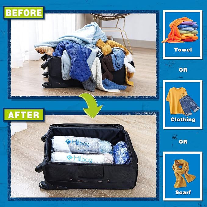 Compression Bags for Travel Essentials, Roll Up Bags No Vacuum Needed | for - Image 4