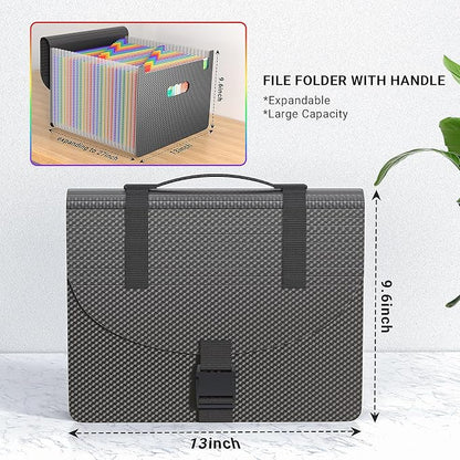 File Organizers with Handle, Portable Expanding File Folder, 25 Pockets - Image 7