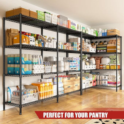 REIBII 61.7''W Storage Shelves Load 1220LBS Wire Shelving Unit 4 Tier Metal - Image 4