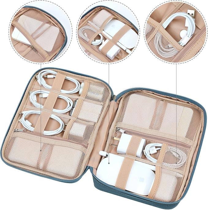 NISHEL Travel Cord Organizer Case, Tech Electronic Bag, Essentials - Image 3