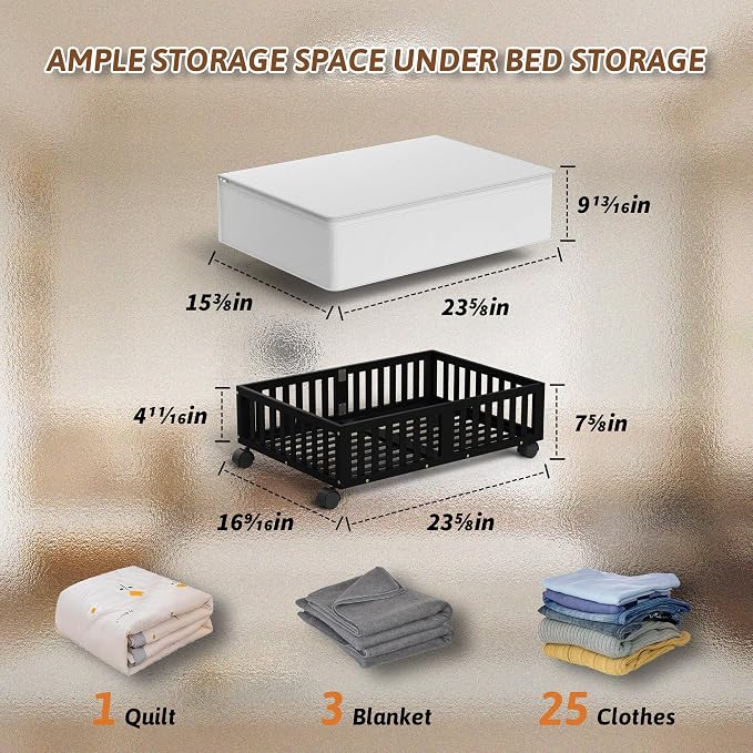 Bamboo Under Bed Storage Containers - Image 2