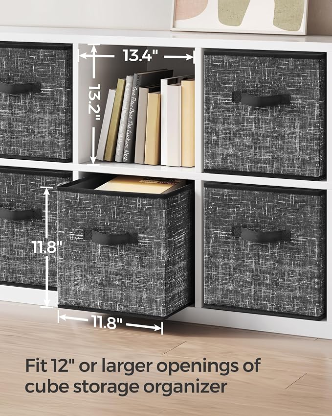 SONGMICS Storage Cubes, 11.8 x 11.8 x 11.8 Inches Non-Woven Fabric Bins - Image 4