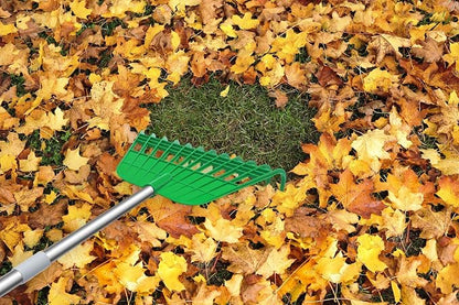Gardzen 12 Tines Gardening Leaf Rake, Lightweight Steel Handle, Detachable - Image 9