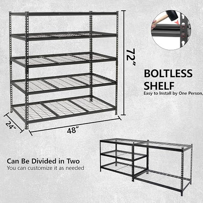 GDFStudio 5-Tier Storage Shelves, Adjustable Garage Storage Racks, Heavy-Duty - Image 2