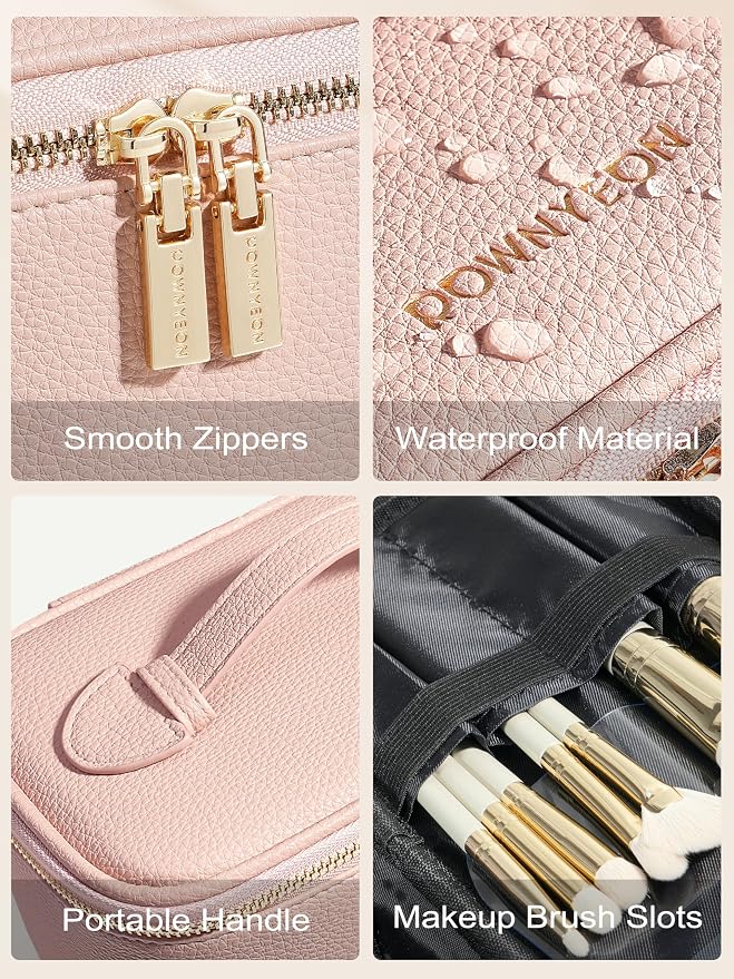 Cosmetic Bag, ROWNYEON Makeup Bag, Portable Makeup Train Case, Travel Toiletry - Image 4
