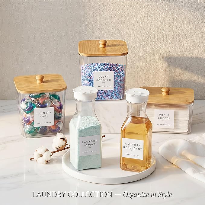 3+2 Pack Laundry Pods Containers & Dryer Sheet Holder & Laundry Detergent - Image 2