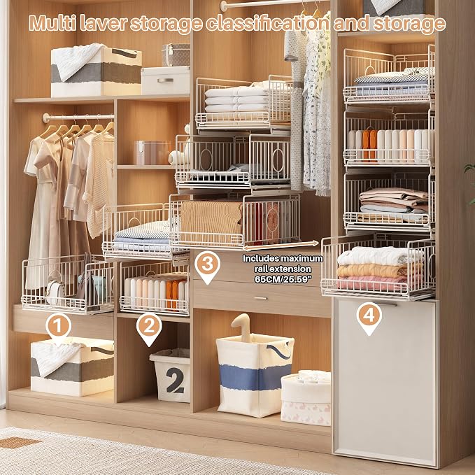 4-Pack Metal Drawer Organizer for Closet - Image 2