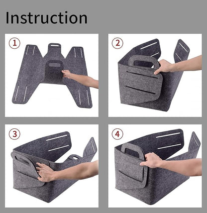 Storage Basket Felt Storage Bin Collapsible& Convenient Box Organizer - Image 6