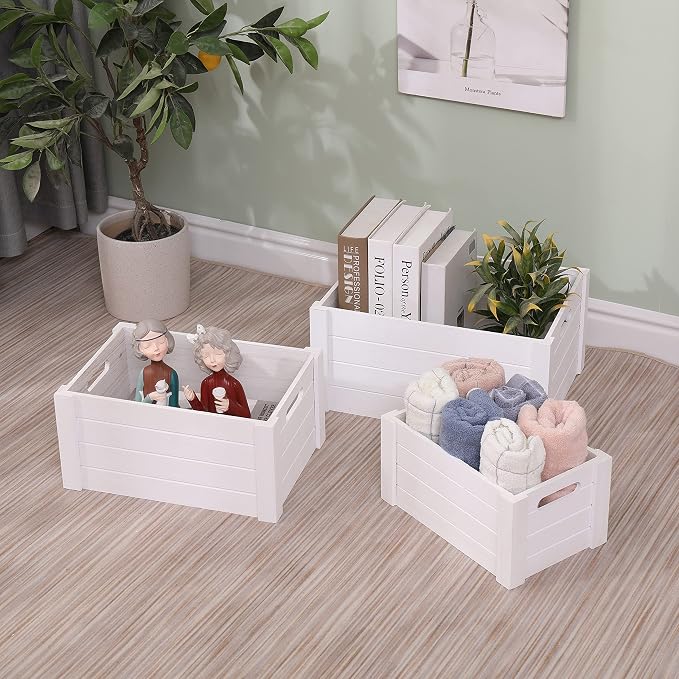 Farmhouse Modern White Wooden Crates - Image 5