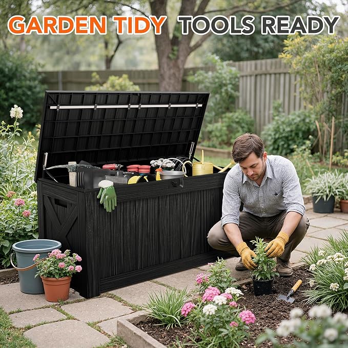 130 Gallon Deck Box Outdoor Indoor Waterproof Storage Box - Image 3