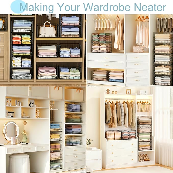 Hongtamoya 5-Tier Stackable Closet Organizers and Storage Shelves, Extend - Image 5