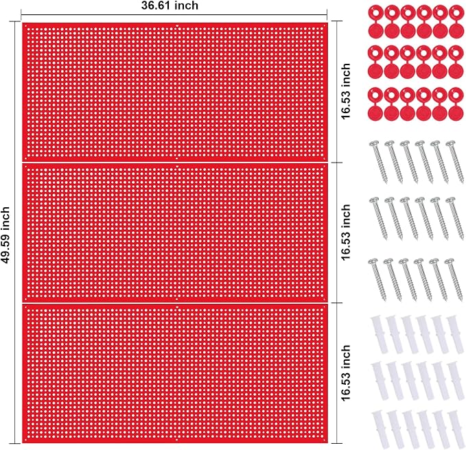 Pegboard Rack Garage Storage Steel Horizontal PegBoard Pack, Steel Pegboard - Image 2