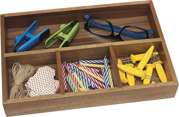 Lipper International Acacia Organizer Tray, 4-Compartments - Image 2