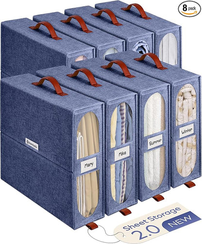 8x Bed Sheet Organizer Storage Boxes by Unknown