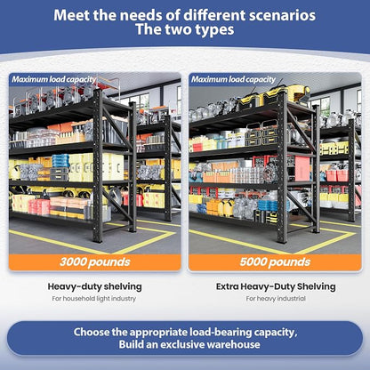5000LBS Storage Shelves, Adjustable Industrial Shelving, 4 Tier Metal Shelving - Image 6