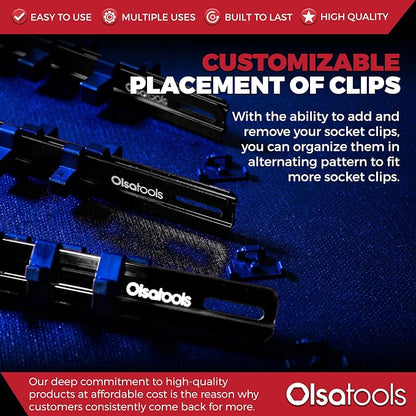 Olsa Tools Aluminum Socket Organizer, 3/8-Inch Drive x 18 Clips, 1/2-Inch Drive - Image 5