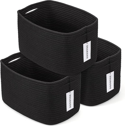 Cotton Rope storage Basket Bins 15X10X9.3“ Woven Basket by XUANGUO