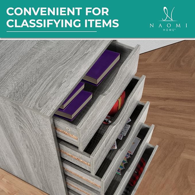 5-Drawer Rolling Storage Cart Organizer - Image 7