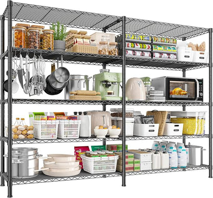 REIBII 1450LBS Metal Shelving Unit Storage Shelves 5 Tier Wire Shelving 58.1''W by REIBII