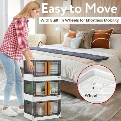 Quik Box - 8.5 Gallon Stackable Storage Bins - Collapsible Organizer - Image 3