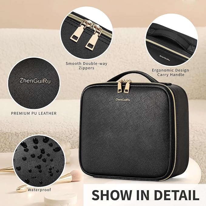 Travel Makeup Bag, Makeup Train Case, Portable Makeup Artist Organizer - Image 4