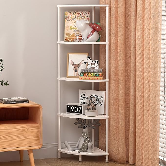 5 Tier Corner Shelf Stand, 44.1" Kitchen Shelf Organizer by Greatseas