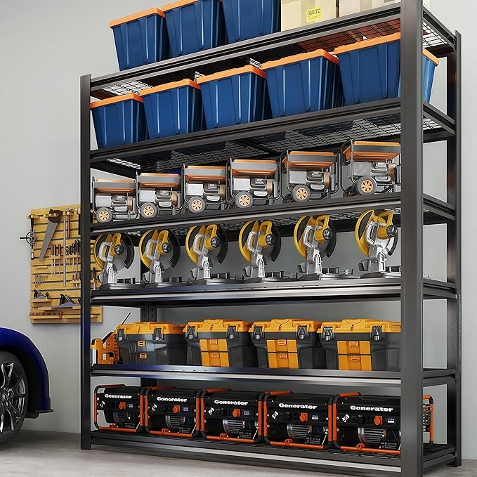 6T 62" W x 24" D x 84" H Garage Shelving Heavy Duty Metal Shelving 4200LBS - Image 2